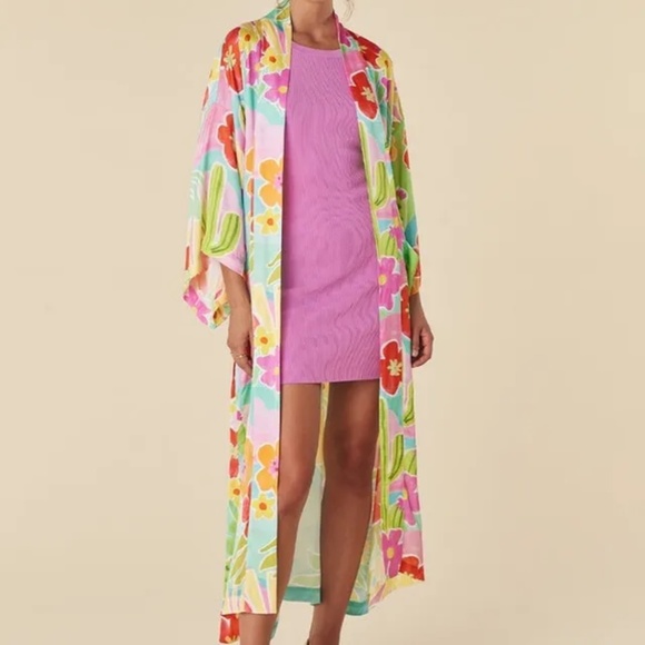 Free People Spell Margi Hour Maxi Robe Size S/M $240 Belt Is Missing - Picture 3 of 5